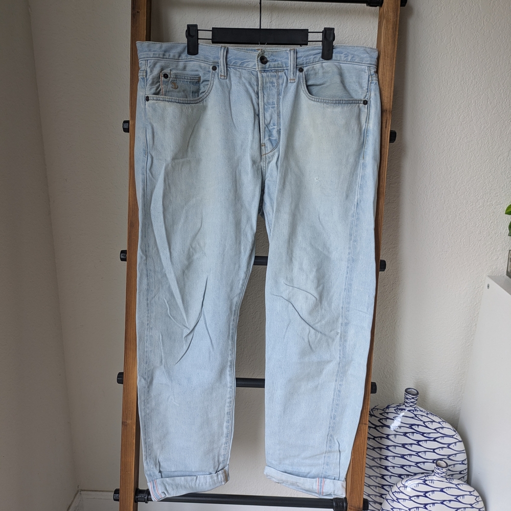 Todd Snyder Men's Light Blue Straight Denim Jeans - Size 34 X 30